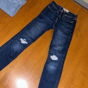 Abercrombie kids super skinny dark wash blue jeans